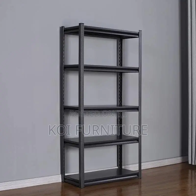 Storage Unit; Metallic Five Tiers Modern Black Storage Rack