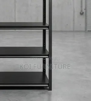 Storage Unit; Metallic Five Tiers Modern Black Storage Rack