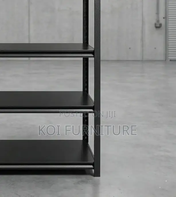 Storage Unit; Metallic Five Tiers Modern Black Storage Rack