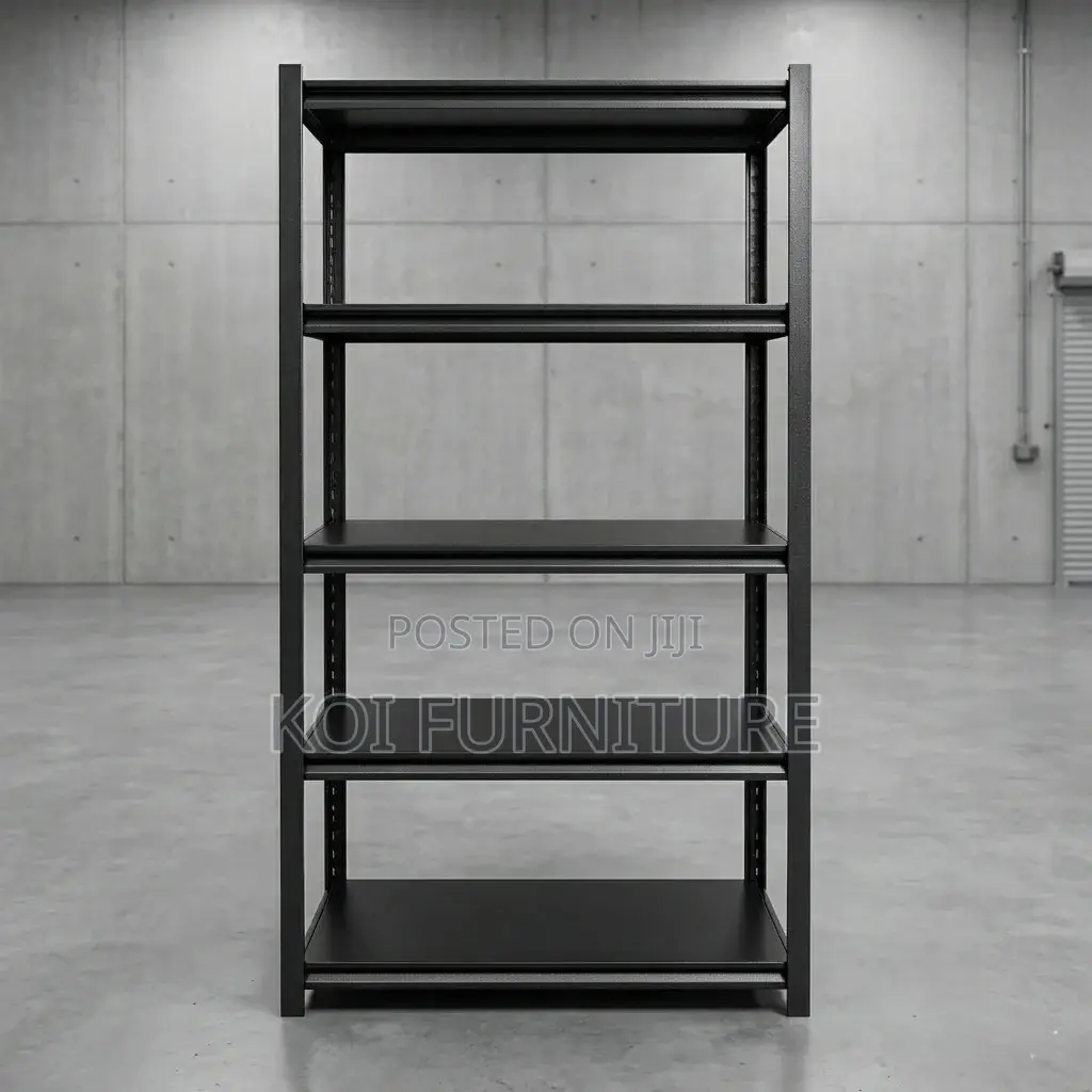 Storage Unit; Metallic Five Tiers Modern Black Storage Rack