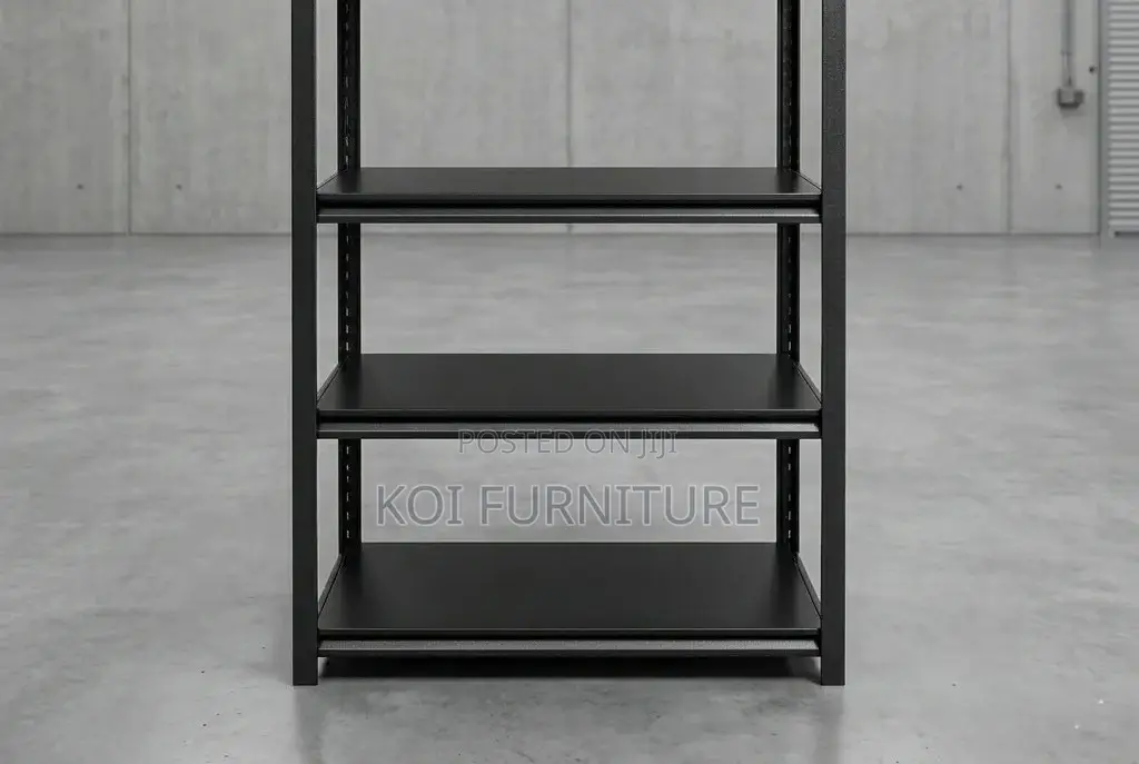 Storage Unit; Metallic Five Tiers Modern Black Storage Rack