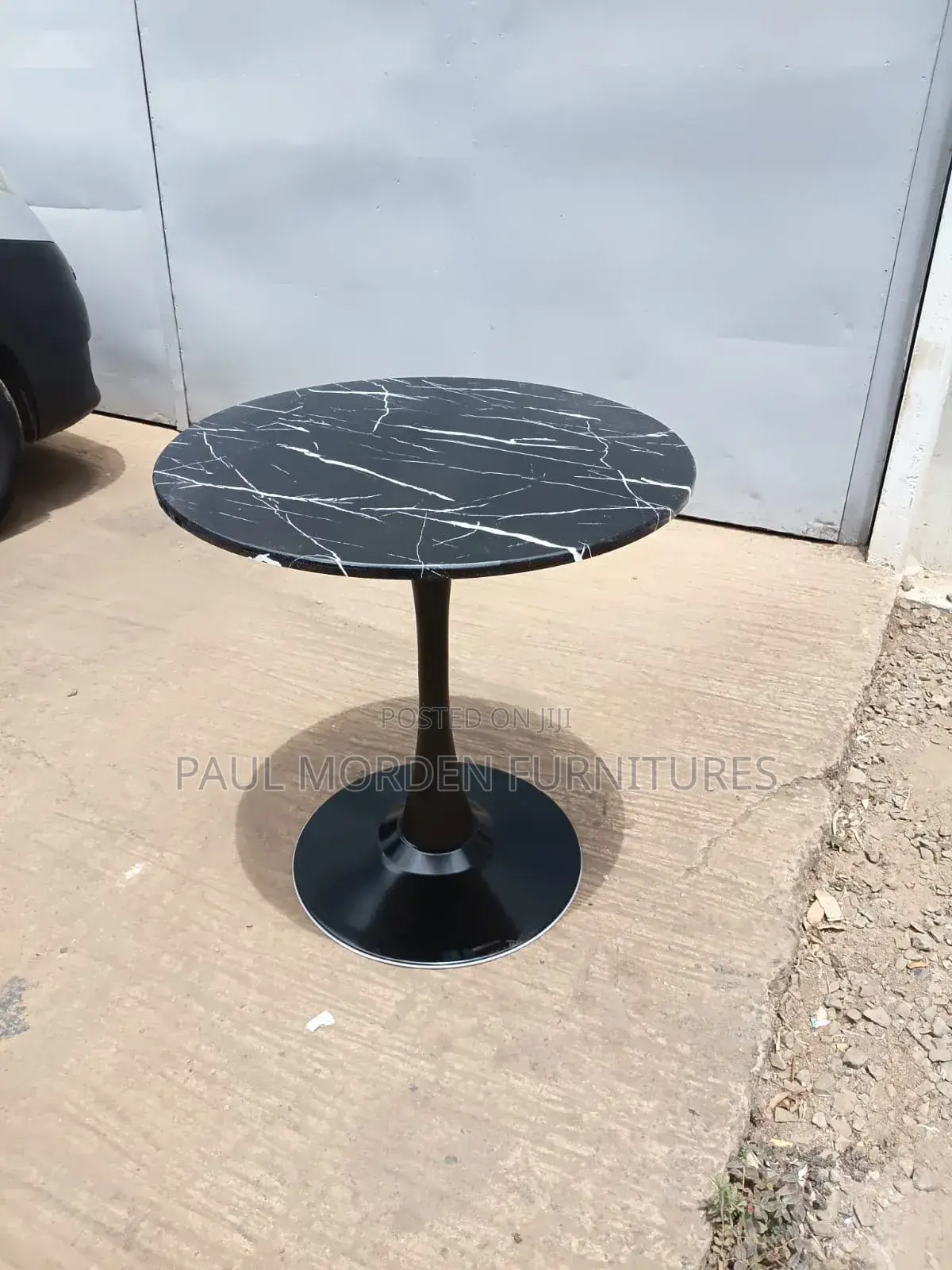 Black Marble Effects Top Dining Table