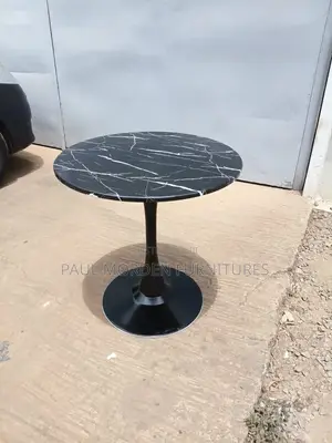 Black Marble Effects Top Dining Table