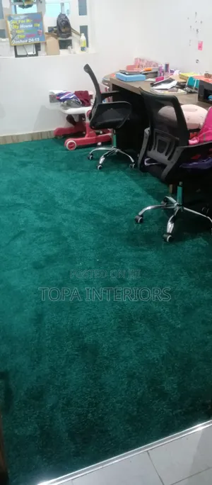 Thick and Warm Green Office Floor Wall to Wall Carpets