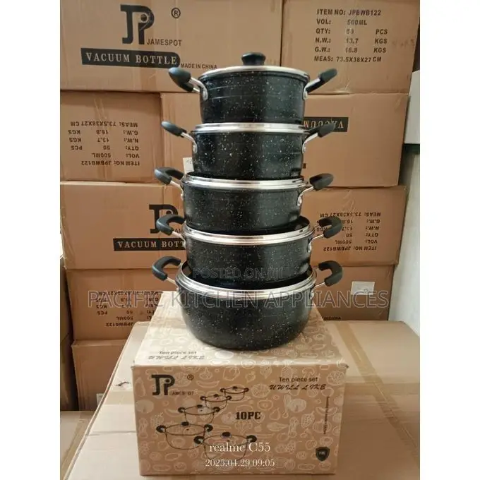 Jamespot James Pot Black Cookware Set Wove Granite Material