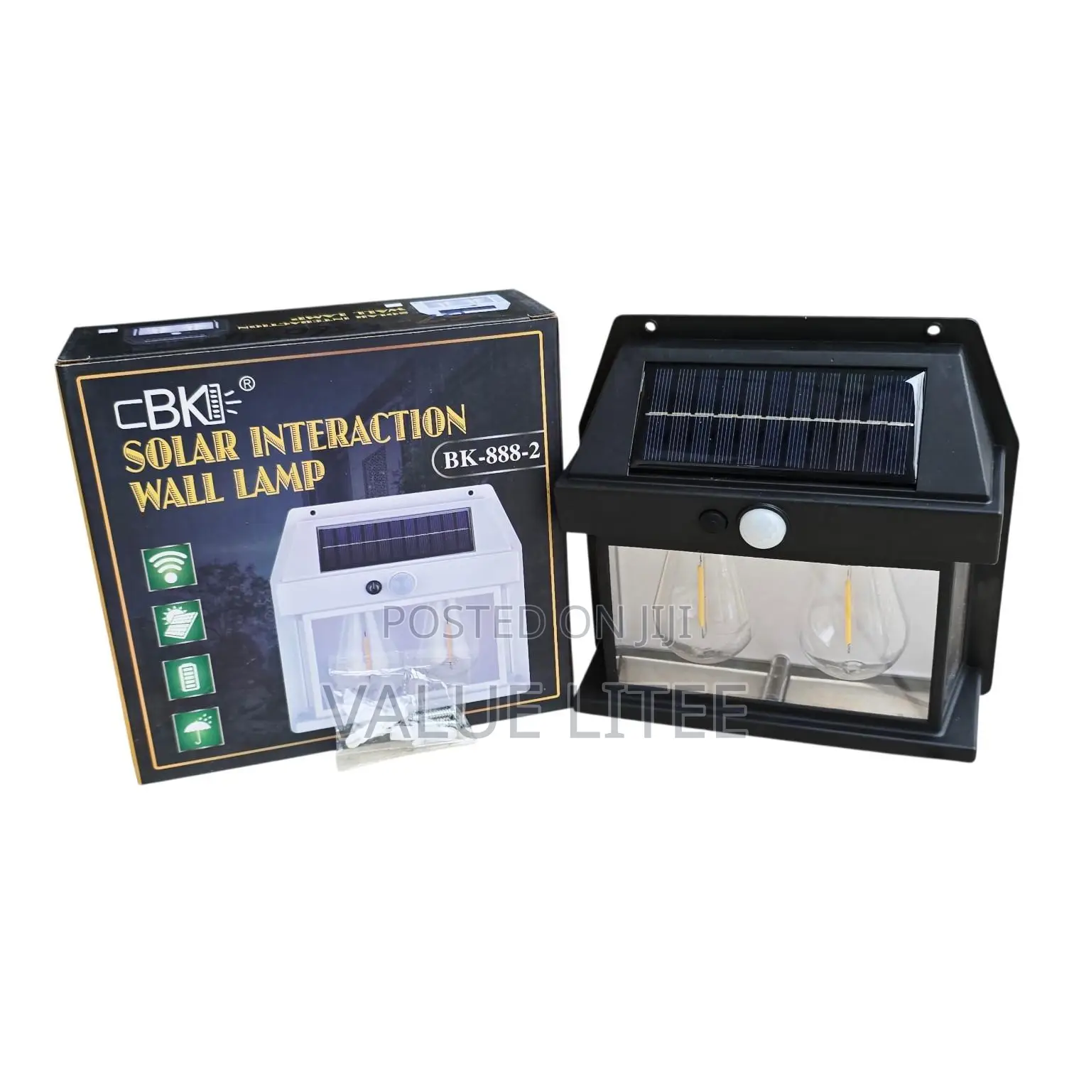 2 Bulb Solar Outdoor Lamp Water Proof