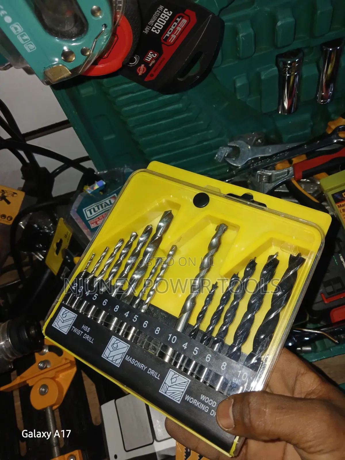16-Piece Multi-Purpose Twist Drill Bit Set in a Yellow Case,