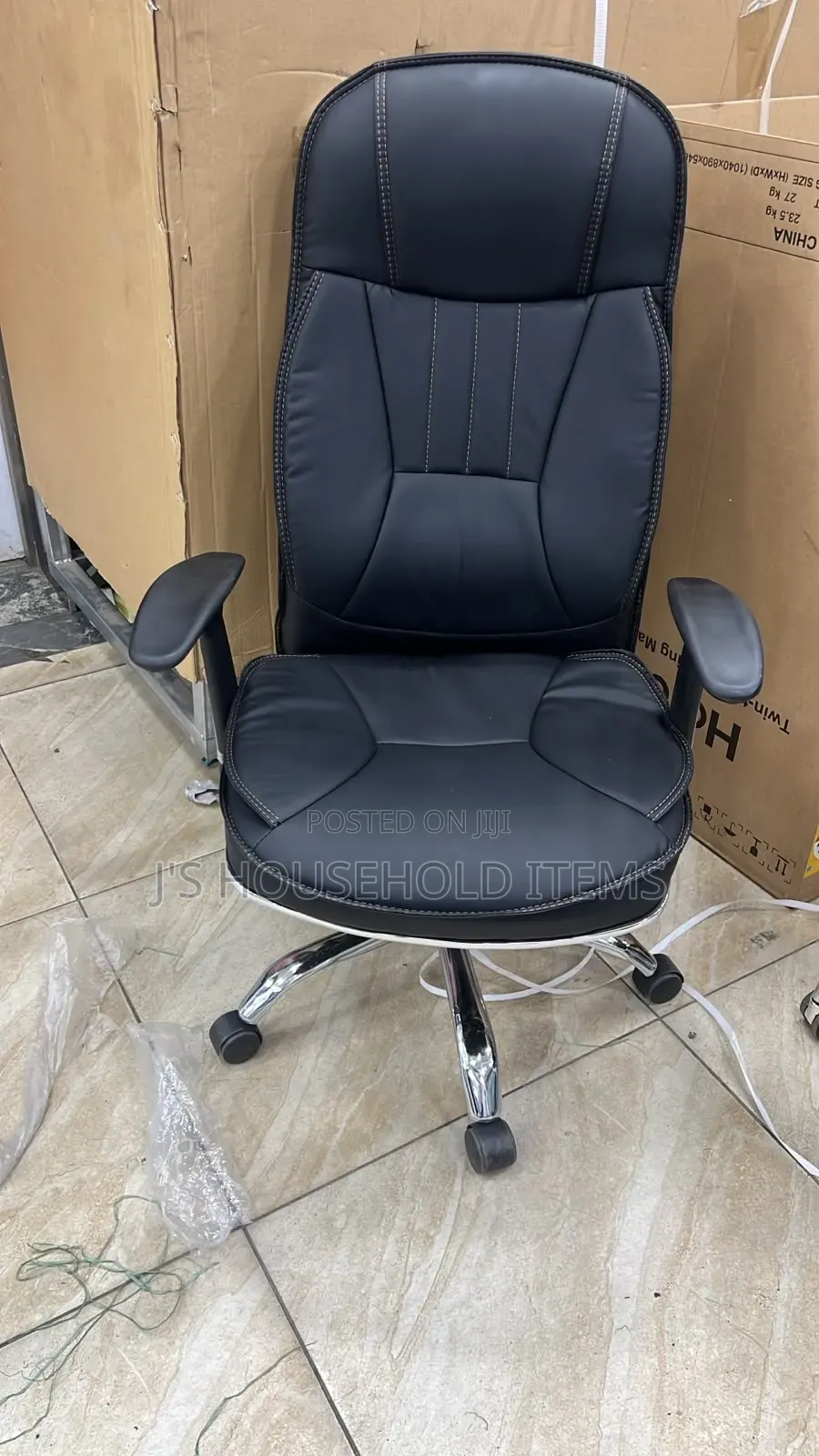 Executive Black Leather Office Chair