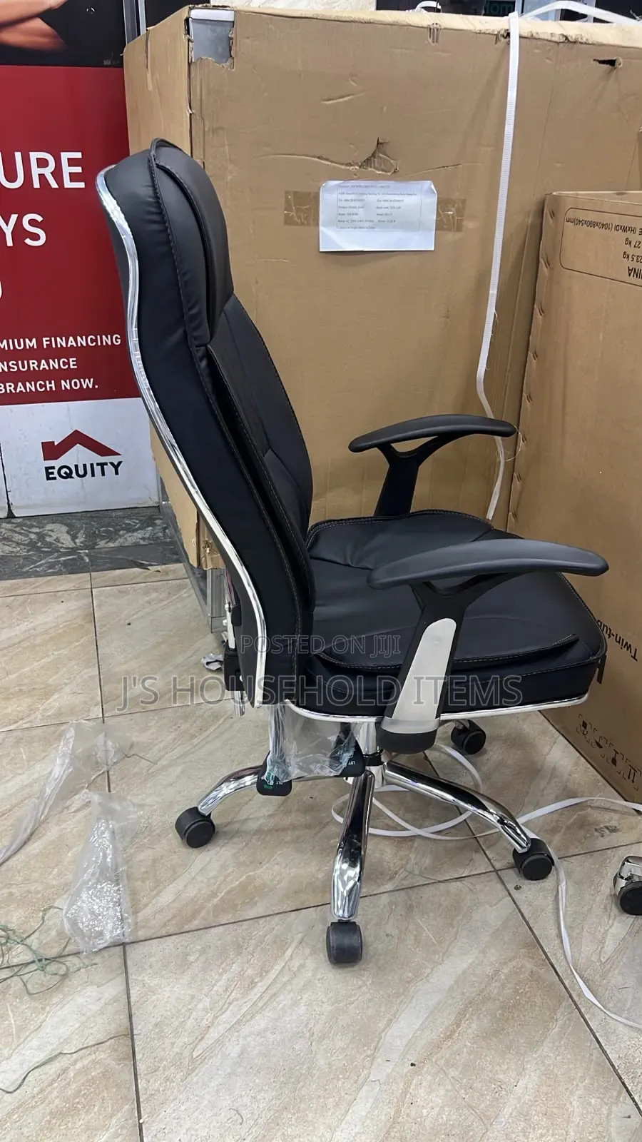 Executive Black Leather Office Chair