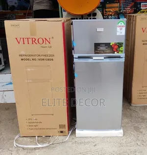 Vitron VDR128DS 128L Double Door Fridge – Silver