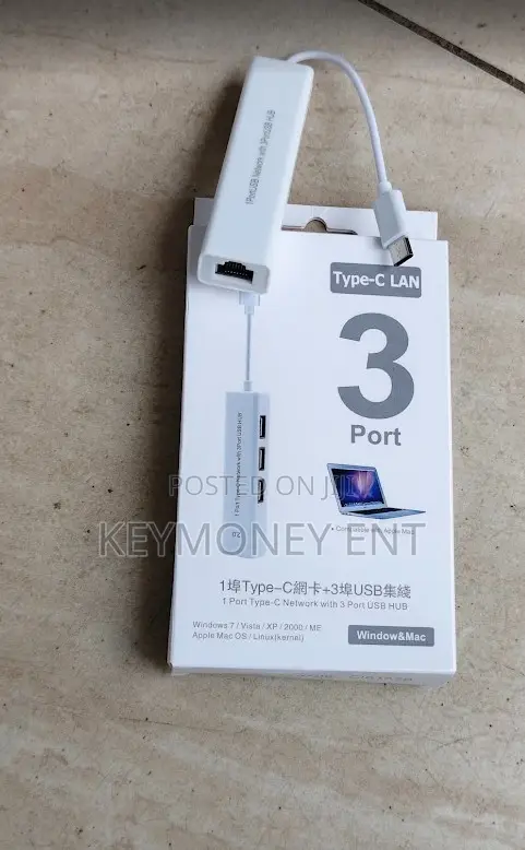 USB C to Lan Macbook Adapter With 3 USB