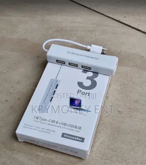 3 USB Ports Macbook Adapter With Type C to LAN