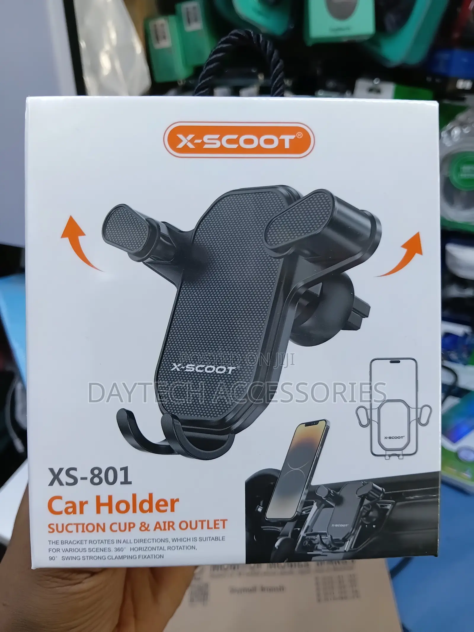 X Scoot XS-801 Car Phone Holder - 360 Degree Rotation.