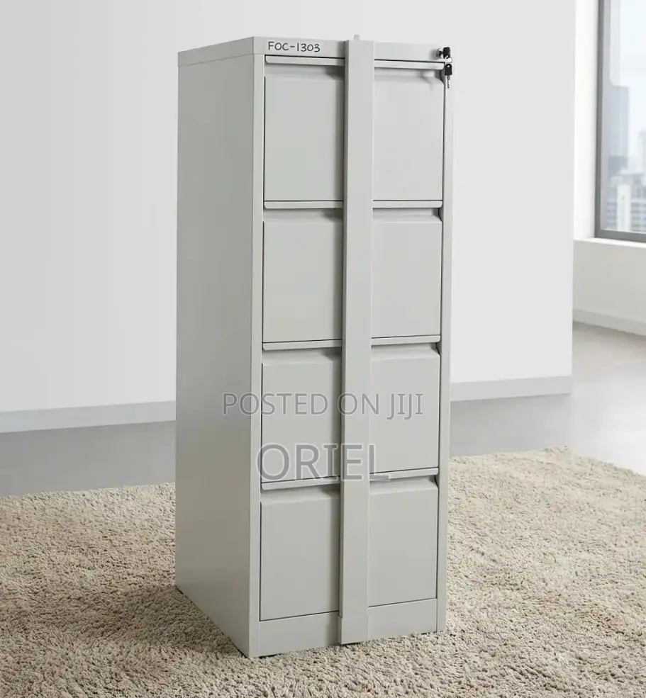 Office Cabinet : 4-Drawer Filing Cabinet With Lock