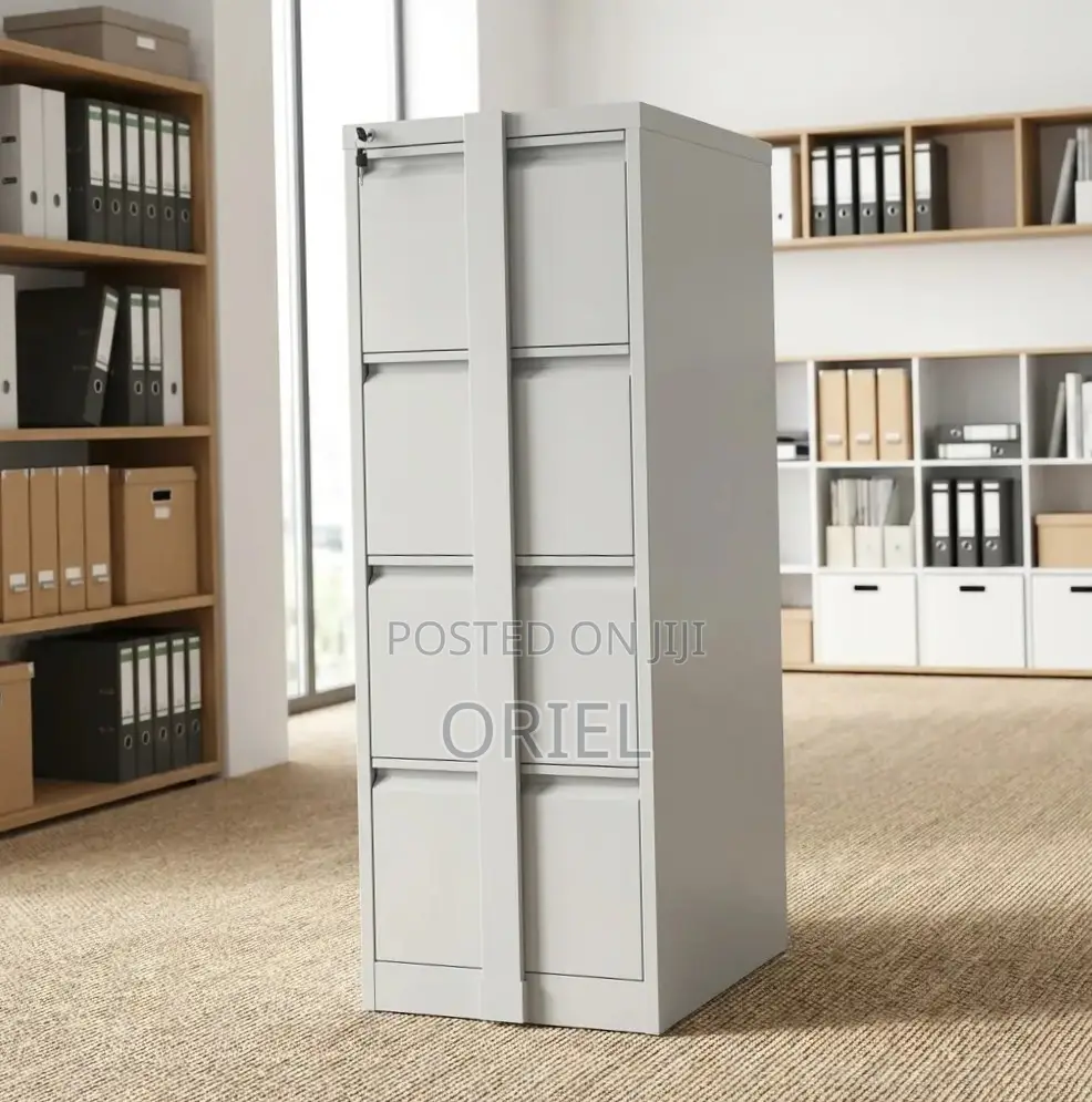 Office Cabinet : 4-Drawer Filing Cabinet With Lock