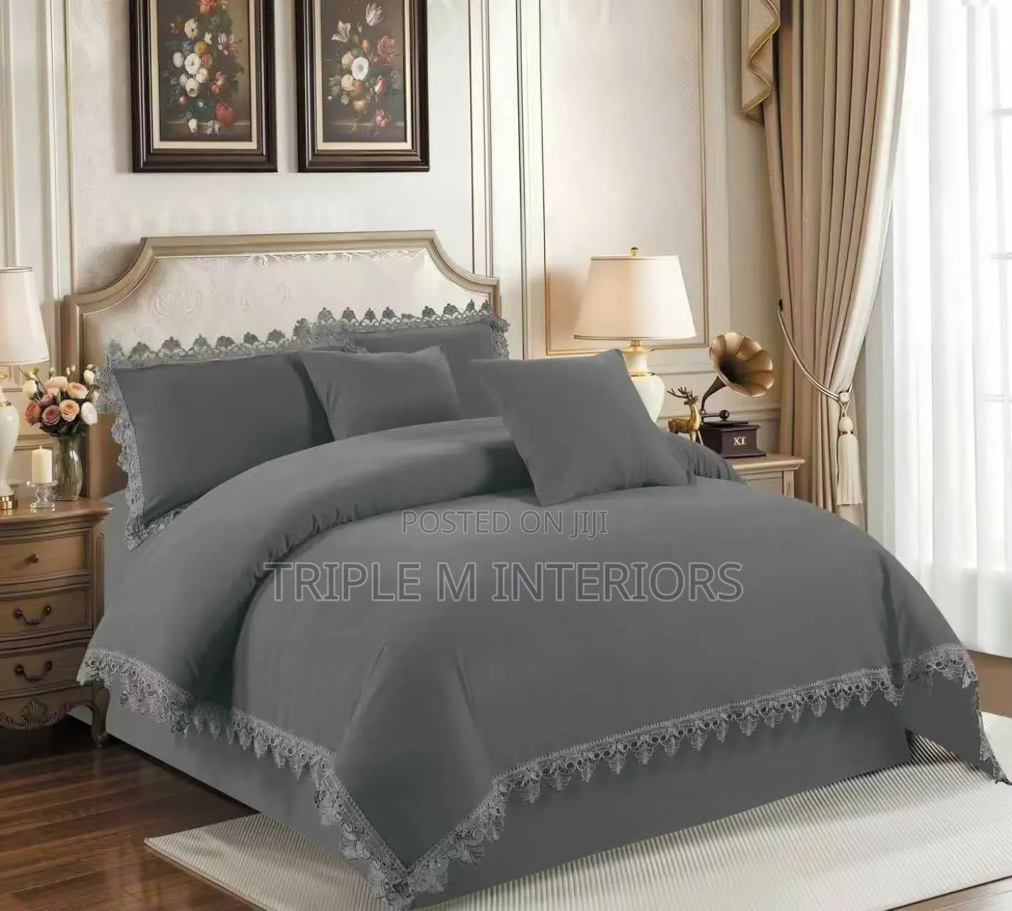 6 by 7 Duvet Set -6 Pcs( 1 Duvet,2pillowcases,1bedsheets ,2throwcases