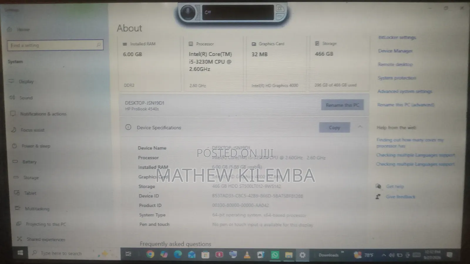 Laptop HP ProBook 4540S 6GB Intel Core i3 HDD 500GB