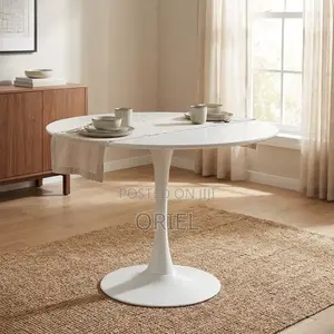 Home Office Table : White Round Tulip Table