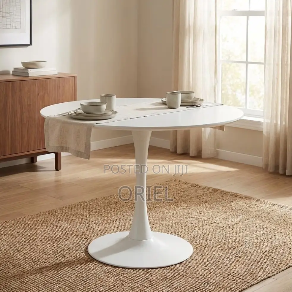 Home Office Table : White Round Tulip Table
