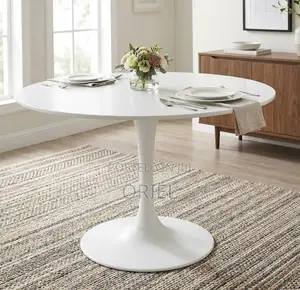 Home Office Table : White Round Tulip Table