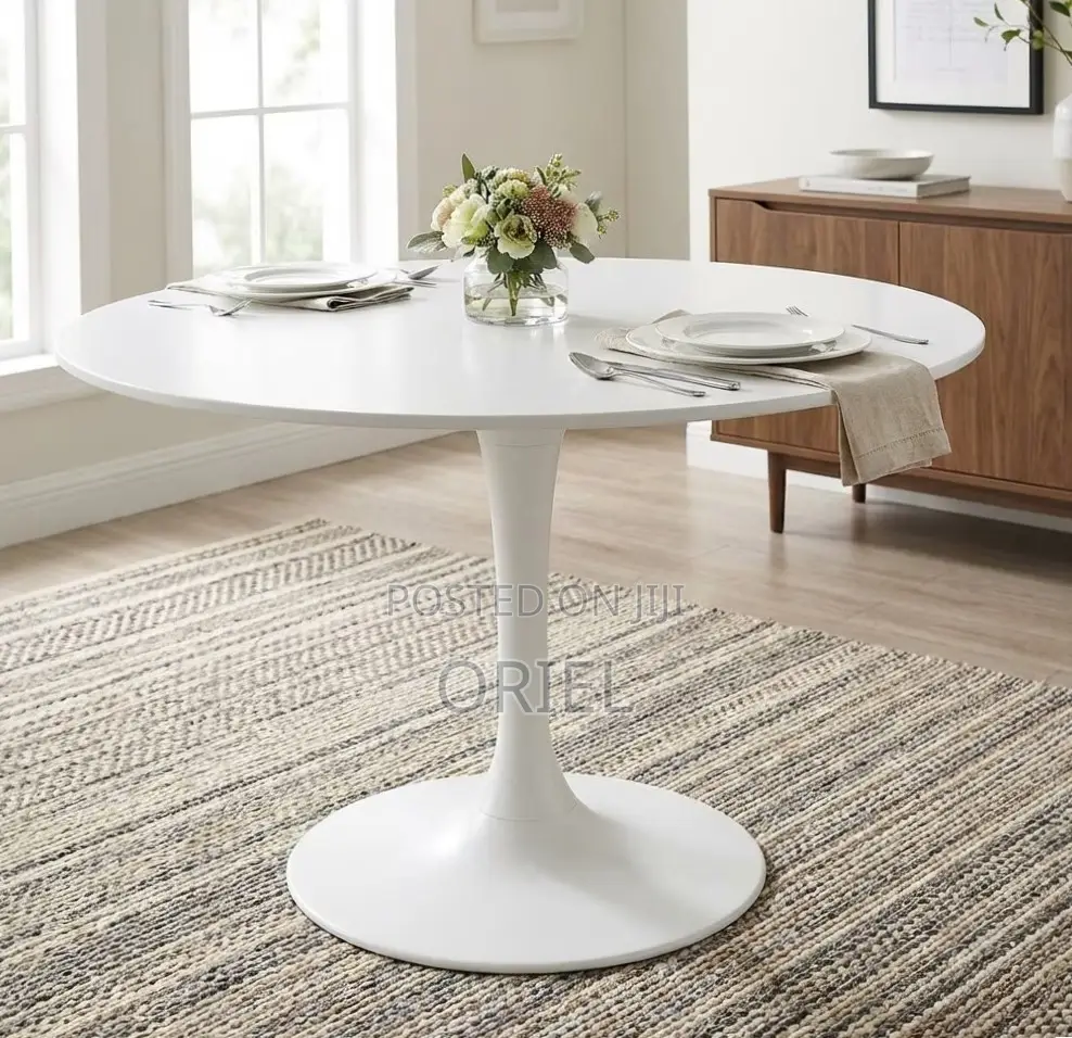 Home Office Table : White Round Tulip Table
