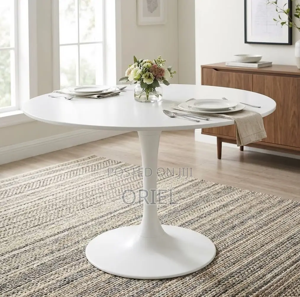 Home Office Table : White Round Tulip Table