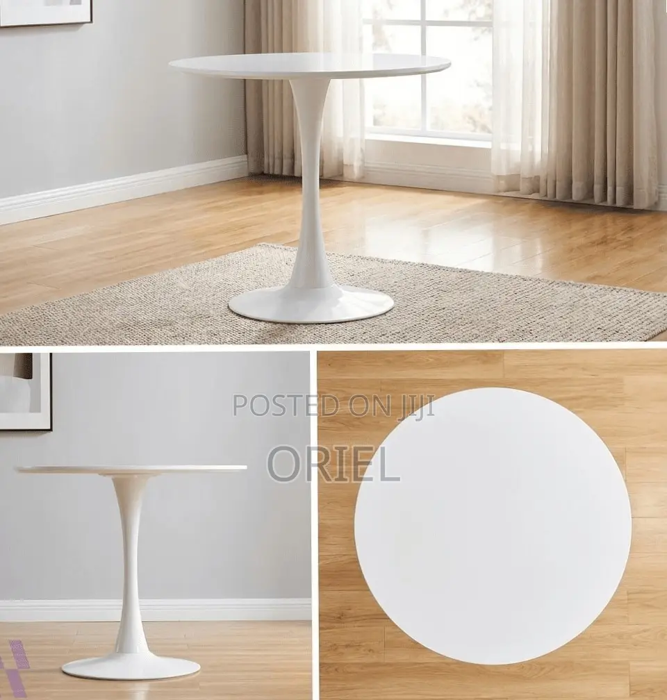 Home Office Table : White Round Tulip Table