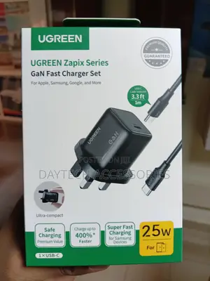 UGREEN 25W USB-C GaN Fast Charger Set UK wITH C to C Cable