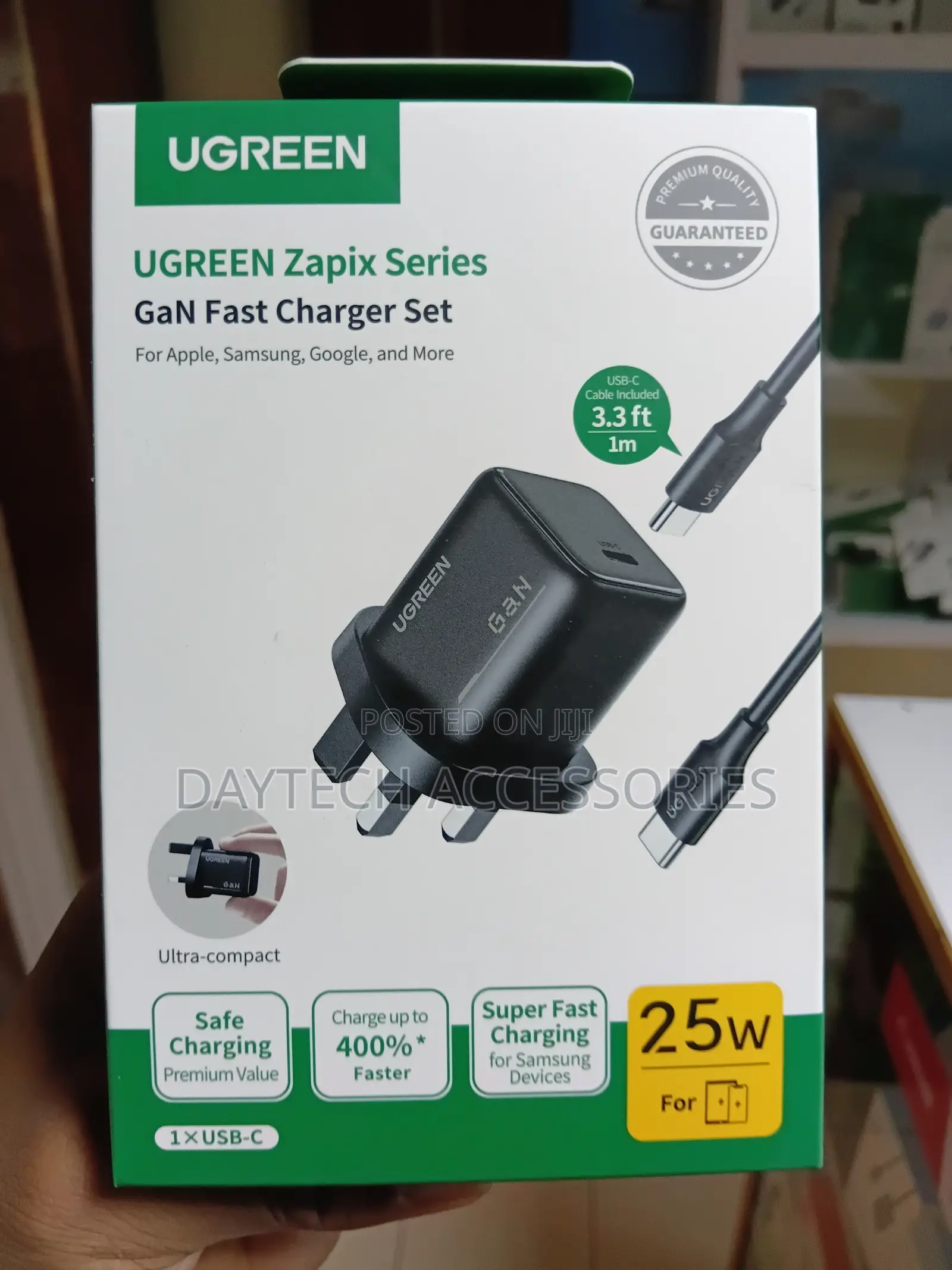 UGREEN 25W USB-C GaN Fast Charger Set UK wITH C to C Cable