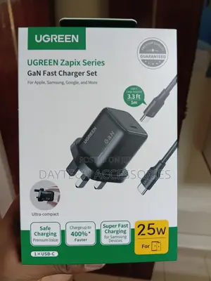 UGREEN 25W USB-C GaN Fast Charger Set UK wITH C to C Cable