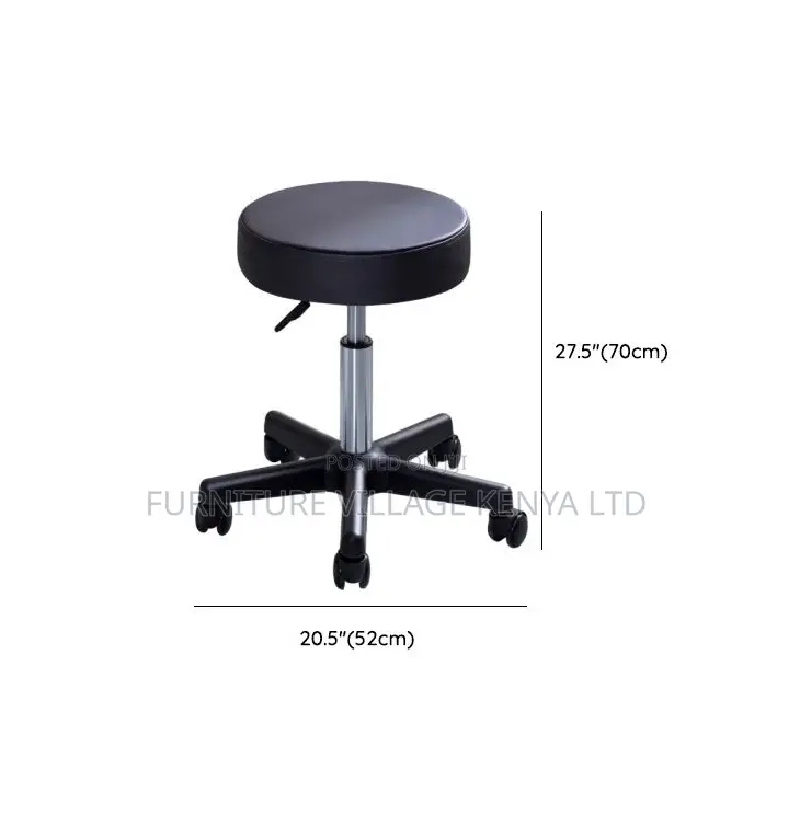 Bar Stool; Adjustable Round Portable Leather Bar Stool