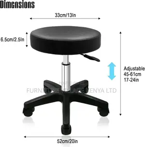 Bar Stool; Adjustable Round Portable Leather Bar Stool