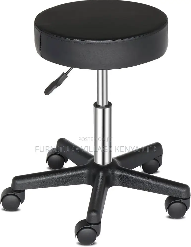 Bar Stool; Adjustable Round Portable Leather Bar Stool