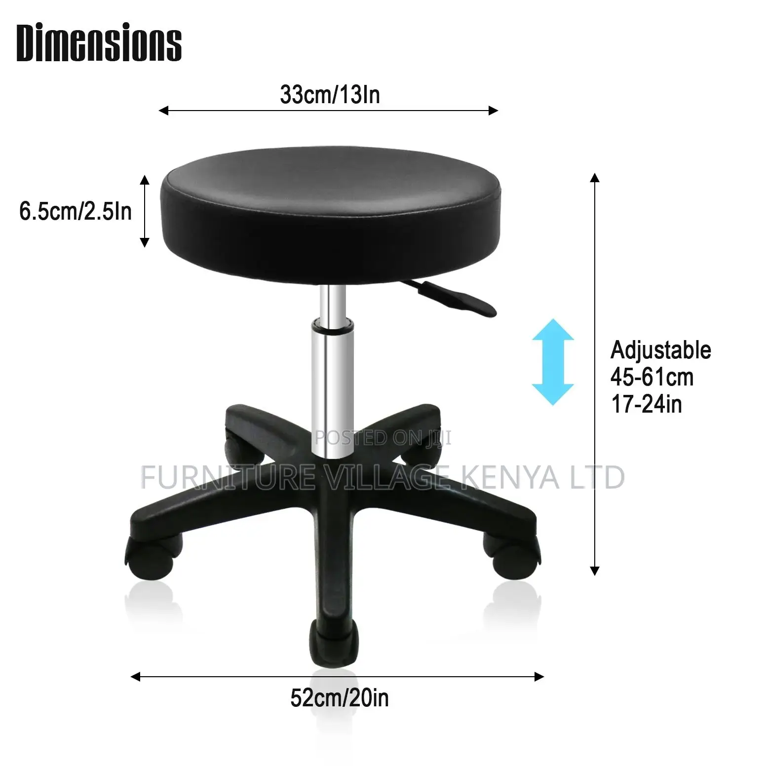 Bar Stool; Adjustable Round Portable Leather Bar Stool