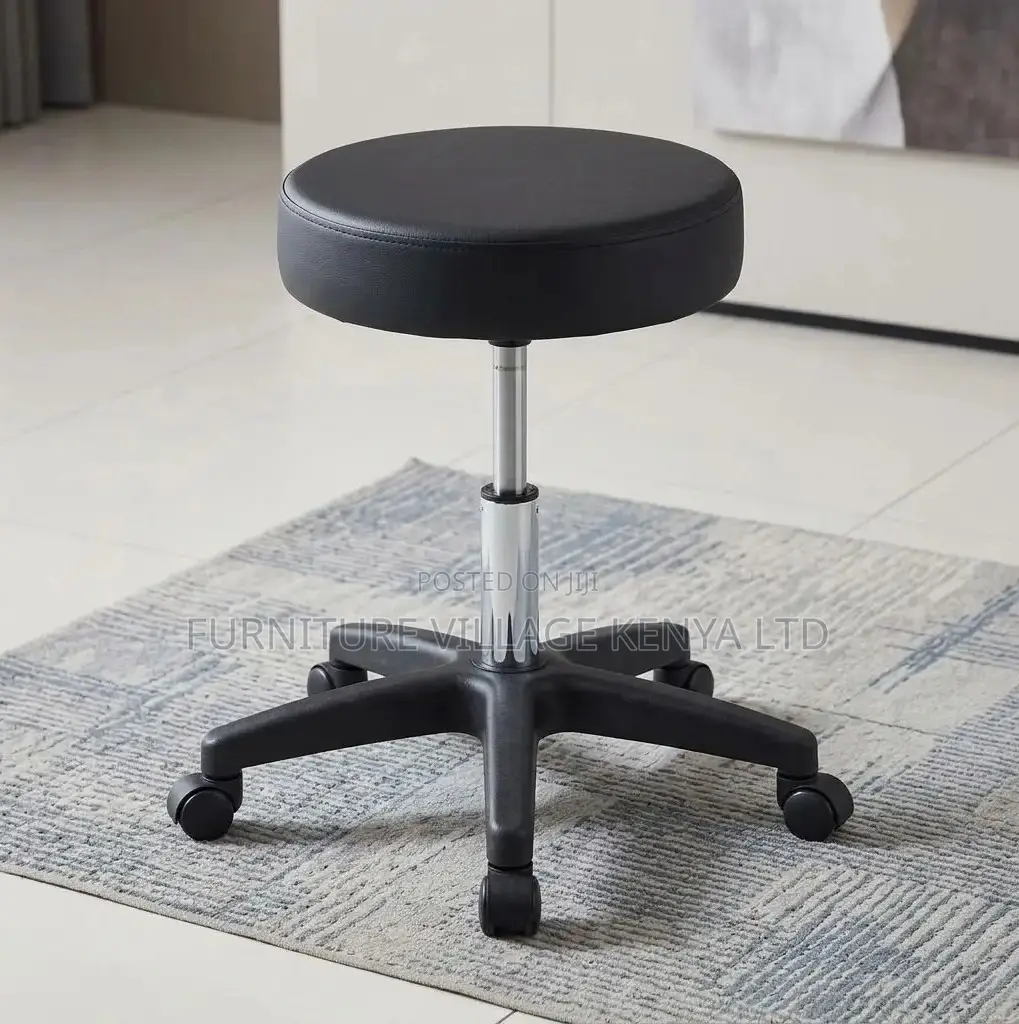 Bar Stool; Adjustable Round Portable Leather Bar Stool