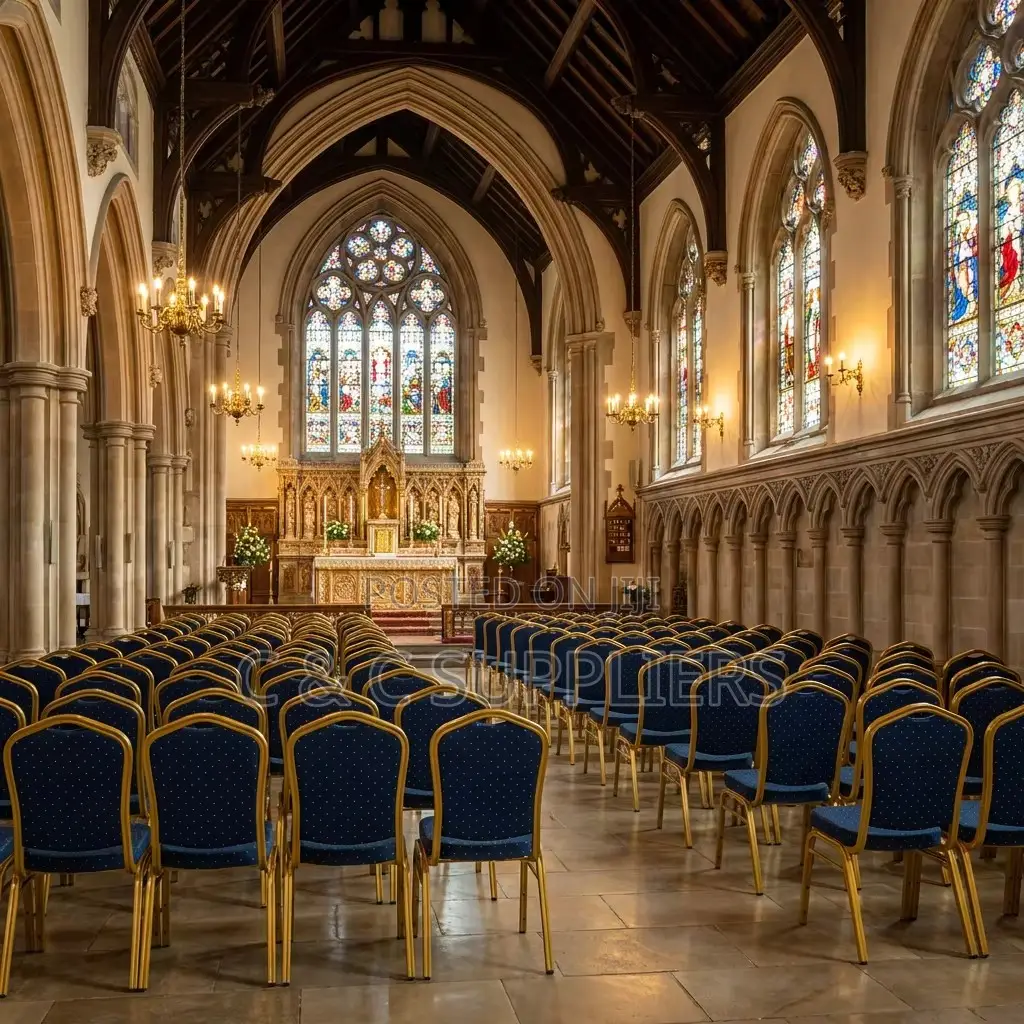 Blue Fabric Wedding Chair