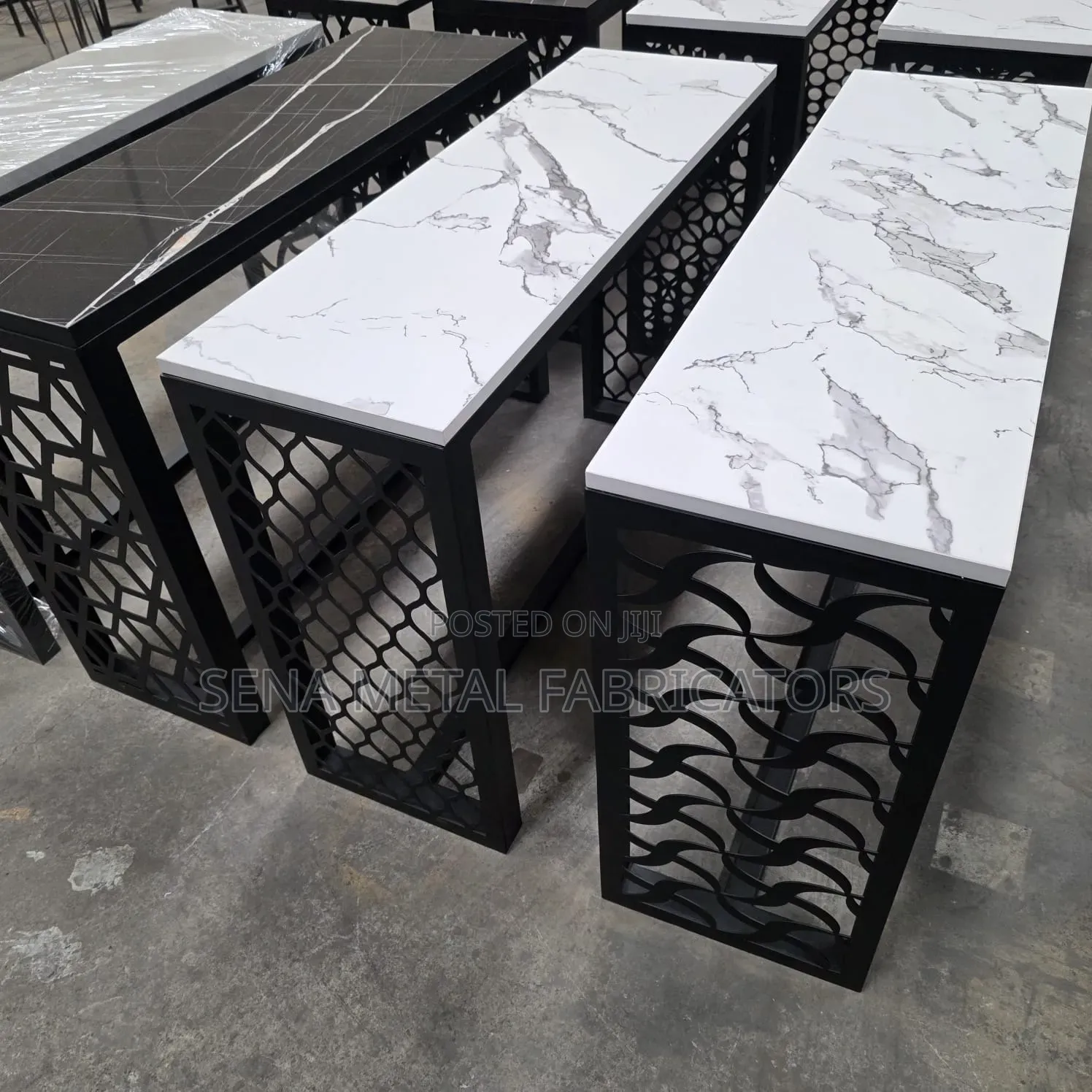 High-Quality Console Table With Laser-Cut Frame.