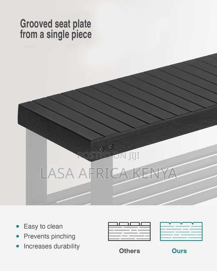 LASA 3-Tier Bamboo Shoe Bench, Black, 90 X 28.7 X 45.3cm - Entryway Sh