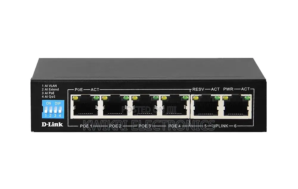 4GE PoE+ 1GE 1 SFP Uplink 250m PoE Switch DGS-F1006p-E