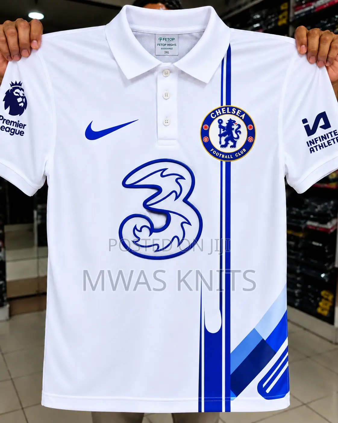 Chelsea Football Polo Jersey – White
