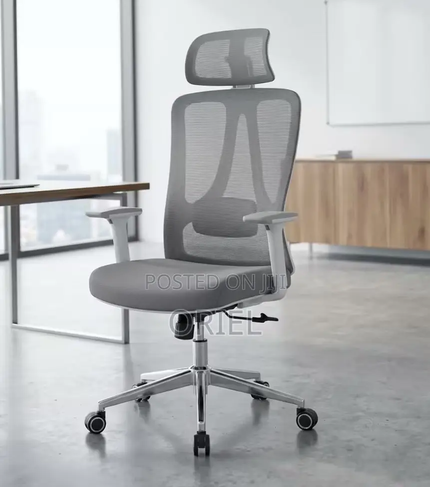 Office Chair : Ergonomic High Back Office Gray Fabric Chair