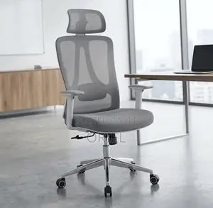 Office Chair : Ergonomic High Back Office Gray Fabric Chair