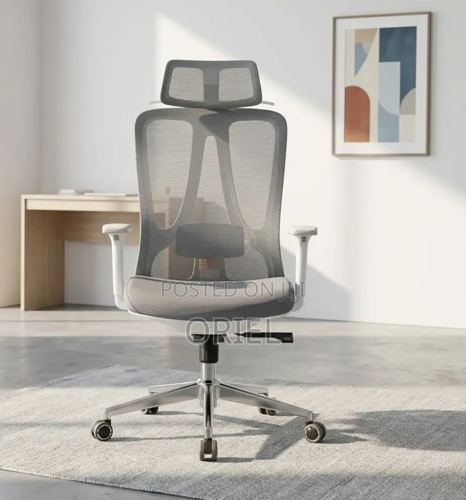 Office Chair : Ergonomic High Back Office Gray Fabric Chair