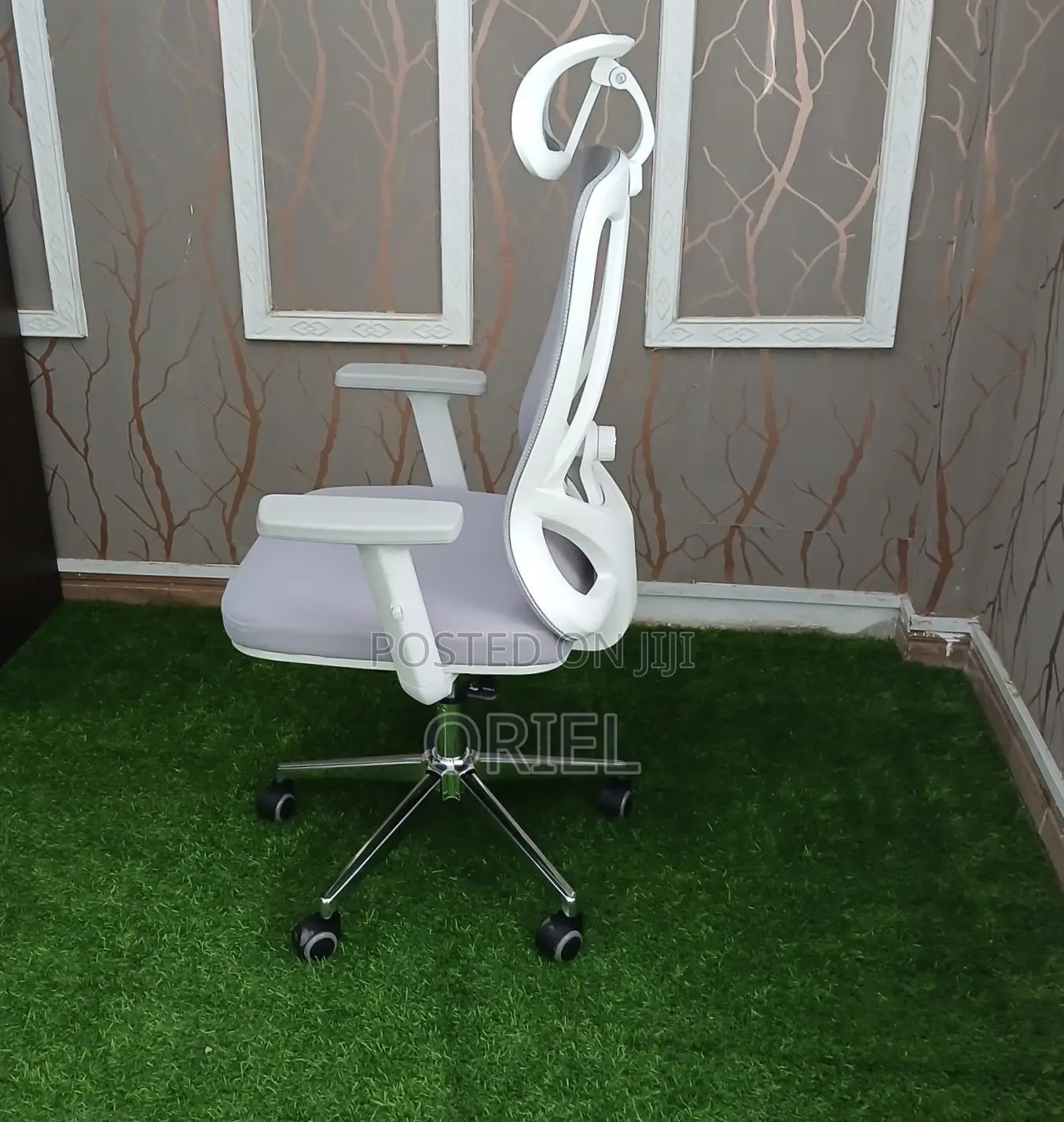 Office Chair : Ergonomic High Back Office Gray Fabric Chair