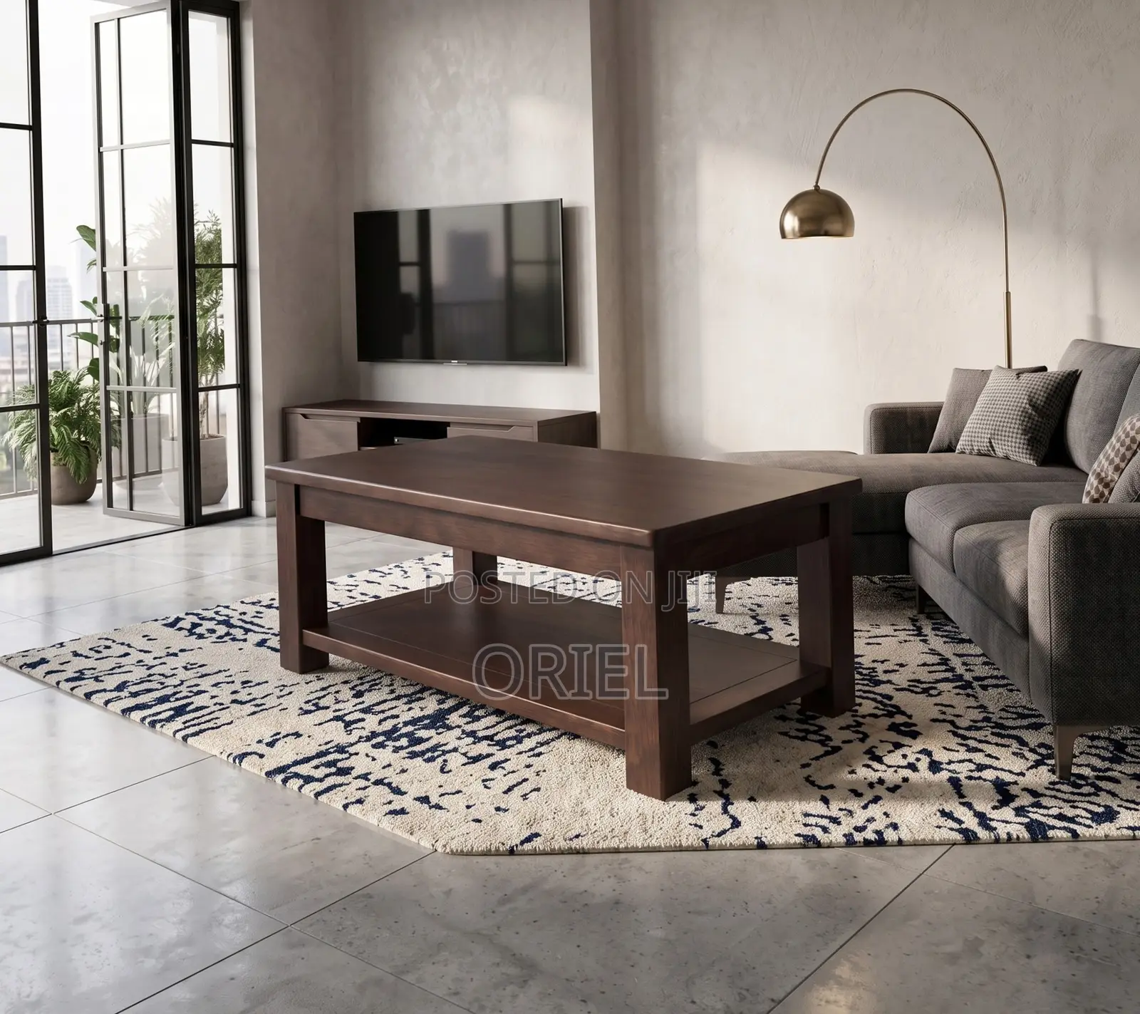 Office Cabinet : 1.2M Brown Mahogany Coffee Table