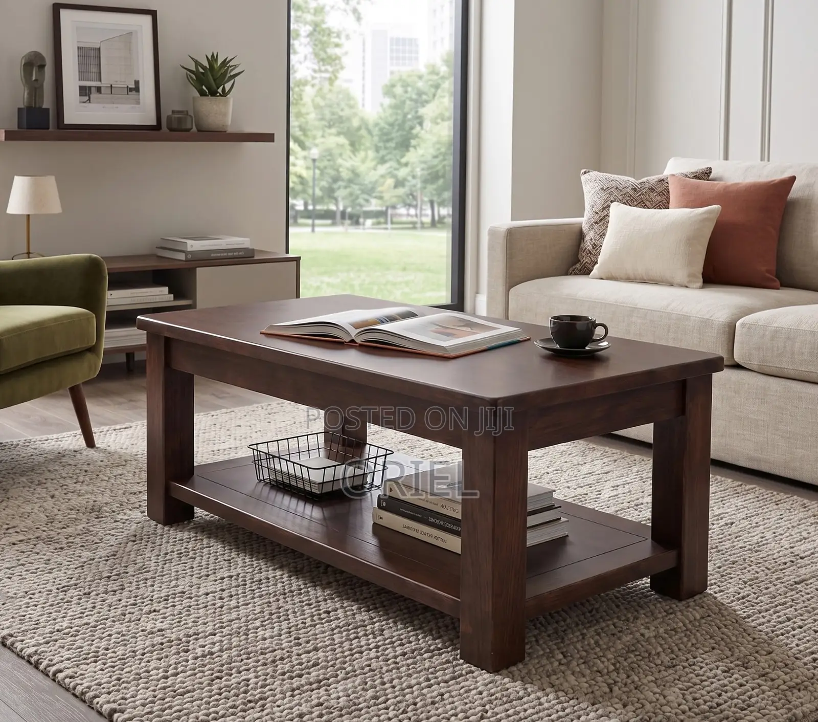 Office Cabinet : 1.2M Brown Mahogany Coffee Table