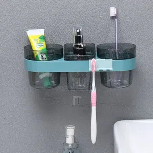 Wall Mount Bathroom Shelf Soap Dish Holder Plus 2 Tumblers