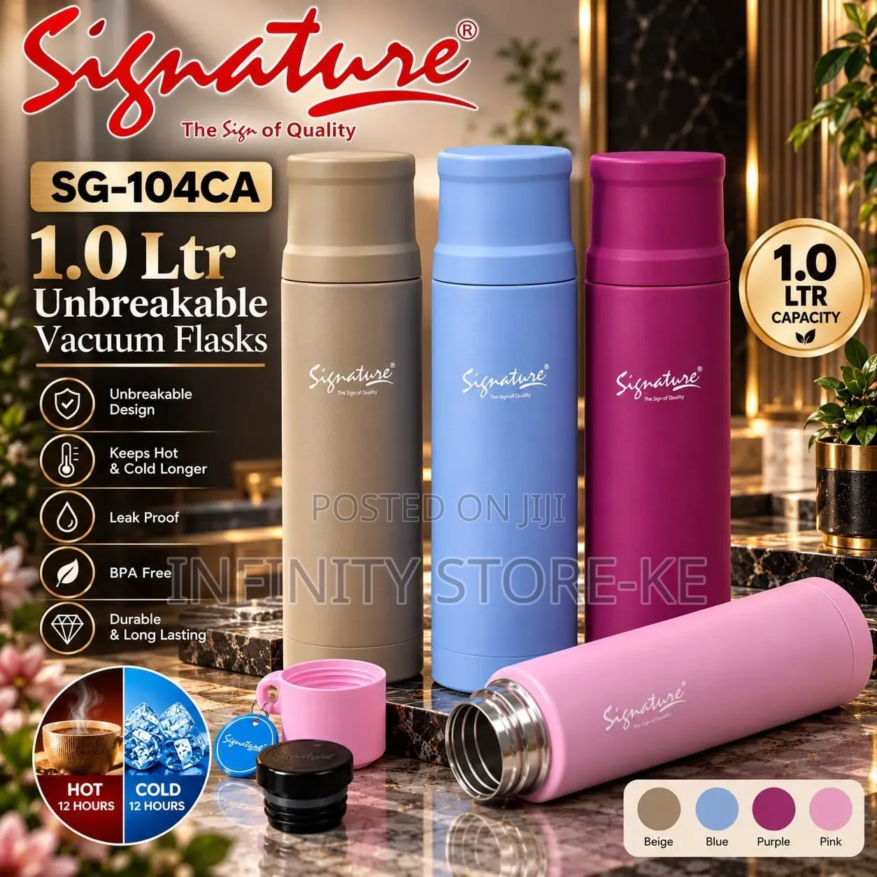 Signature High Grade Vacuum Flask 1000ml