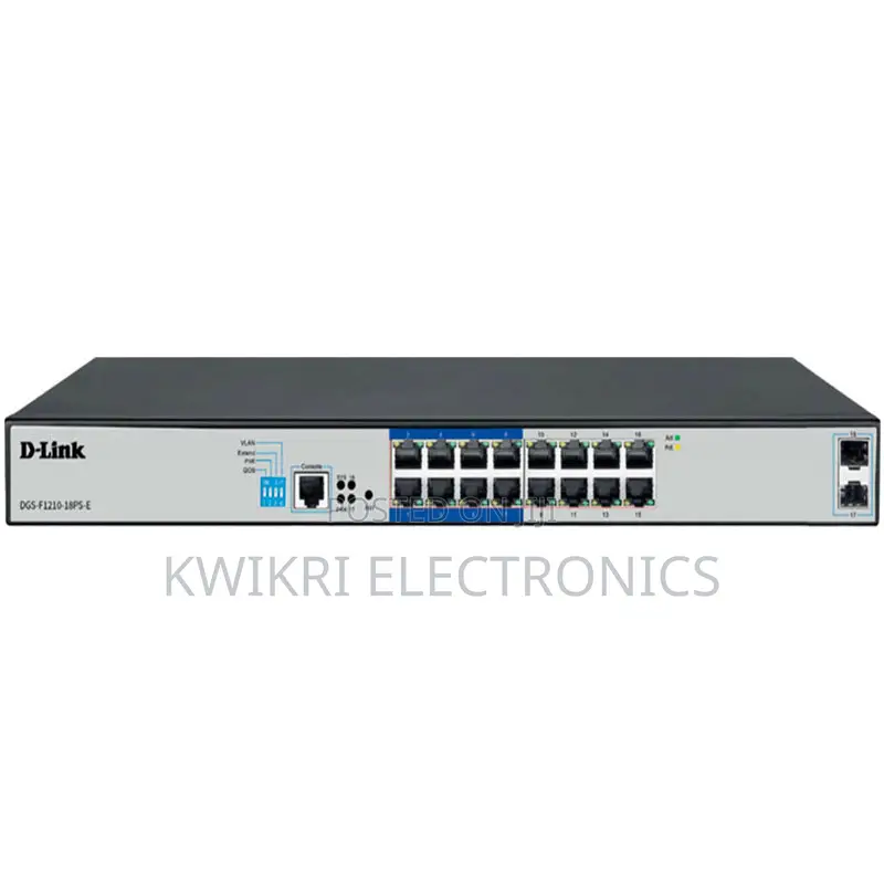 DGS-F1210-18PS-E 16-Port Gigabit Long Range 250m PoE+ Smart Switch