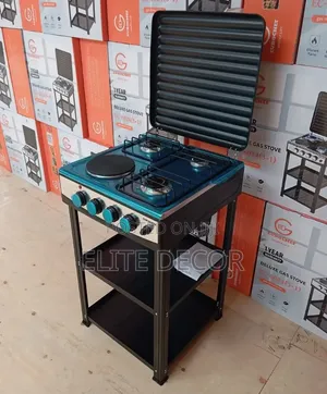 Eurochef 3 Gas + 1 Electric Standing Cooker With Shelves